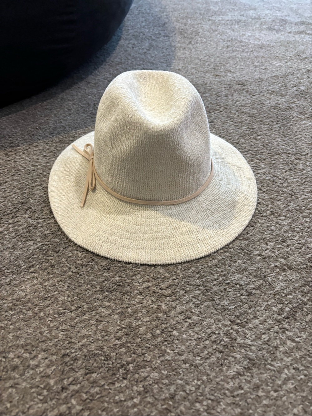 a new day Light Beige Straw Fedora with Tan Ribbon
